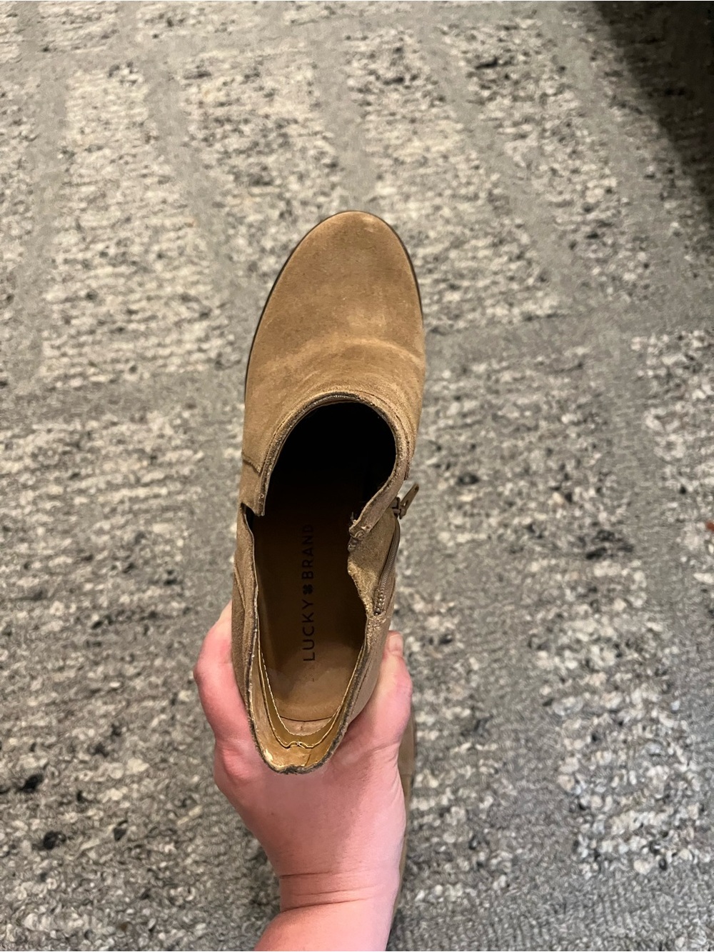 Lucky Brand Tan Suede Wedge Ankle Booties - Picture 6 of 8